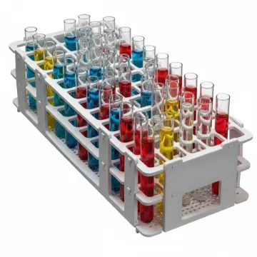 Senlab Plastik Deney Tüpü Standı 60 Delik – 16 mm Beyaz