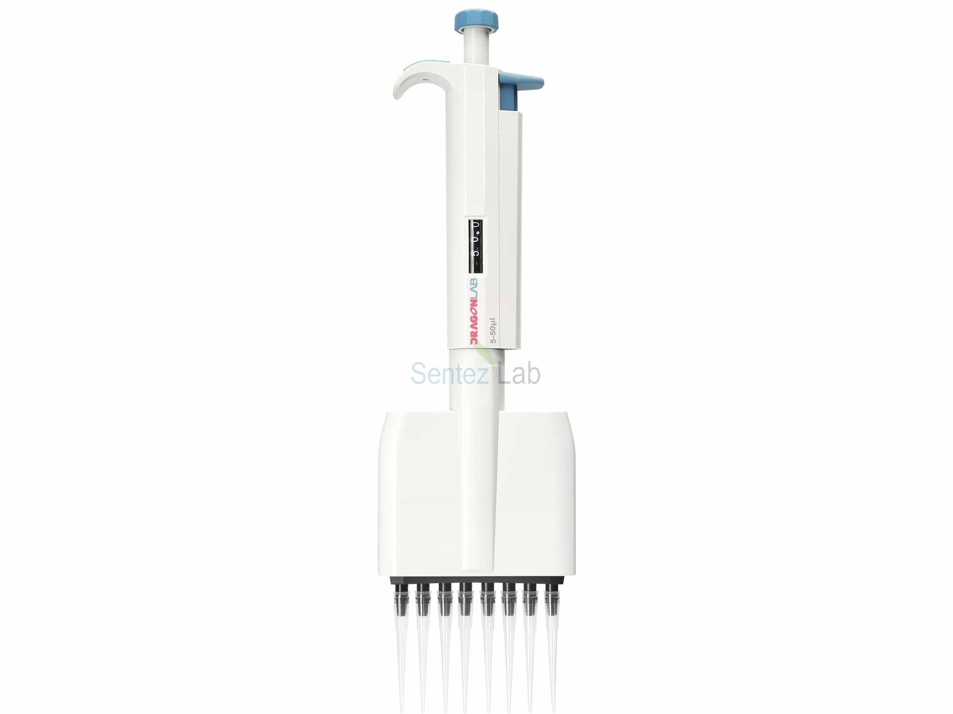 DLAB TopPette Otomatik Pipet Sekiz Kanallı Ayarlanabilir Hacim 0.5-10μl