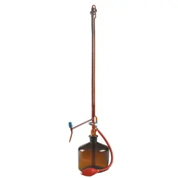 ISOLAB  Büret - Otomatik - Amber - Ptfe Ara Musluklu - As Kalite - Grup Sertifikalı - Beyaz Skala - 25 Ml